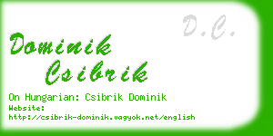 dominik csibrik business card